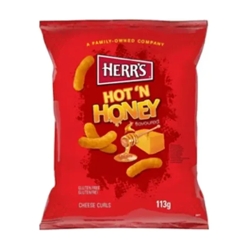 HERR'S - HOT AND HONEY CHEESE CURLS - 113 G
